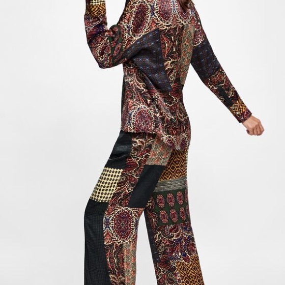 Zara patchwork button down top - Picture 5 of 6